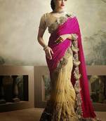 Multicolor embroidered georgette saree with blouse