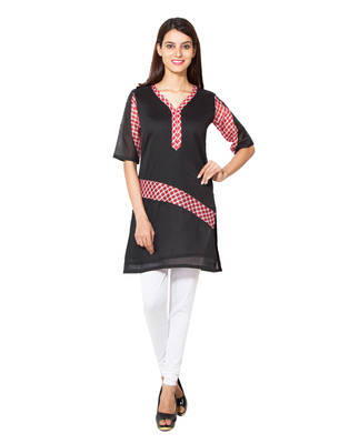Black  cotton woven kurti 1