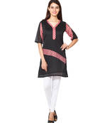 Black  cotton woven kurti