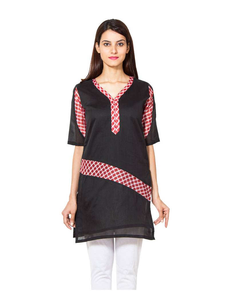 Black  cotton woven kurti
