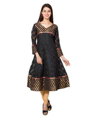 Black cotton woven kurti 1