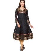 Black cotton woven kurti