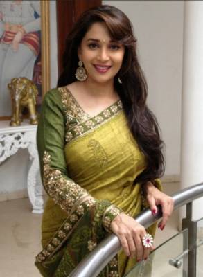 Green embroidered bhagalpuri saree with blouse 1