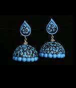 Black blue polymer clay jhumkas