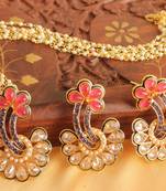 Beautiful Ruby Blue Floral Designer Necklace Set