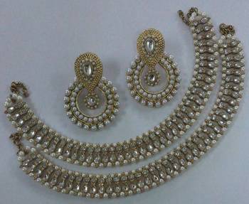 Designer Pearl Earings with Traditional Anklets 1