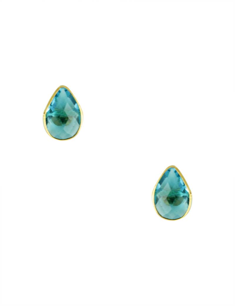 Aqua Blue Stone Stud Earrings Jewellery for Women - Orniza