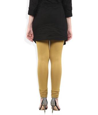 Brown cotton lycra stitched leggings 4