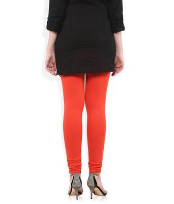Red cotton lycra stitched leggings 4