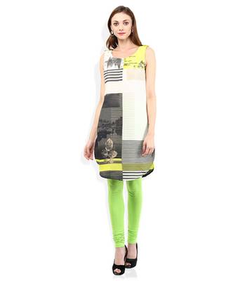 Green cotton lycra stitched leggings 2