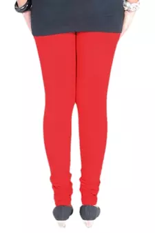 Red cotton lycra stitched leggings