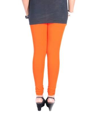 Orange cotton lycra stitched leggings 4