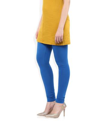 Blue cotton lycra stitched leggings 3