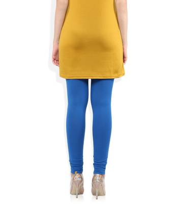 Blue cotton lycra stitched leggings 4