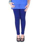 Blue cotton lycra stitched leggings