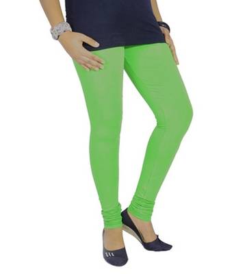 Green cotton lycra stitched leggings 3