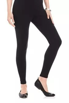 Black cotton lycra stitched leggings
