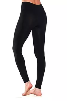 Black cotton lycra stitched leggings