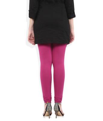 Pink cotton lycra stitched leggings 4