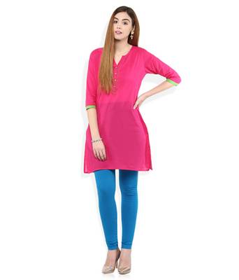 Blue cotton lycra stitched leggings 2