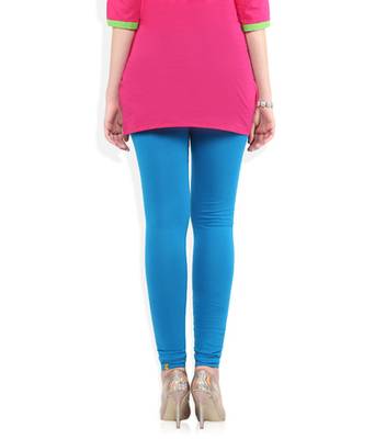 Blue cotton lycra stitched leggings 4