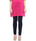 Navy Blue cotton lycra stitched leggings