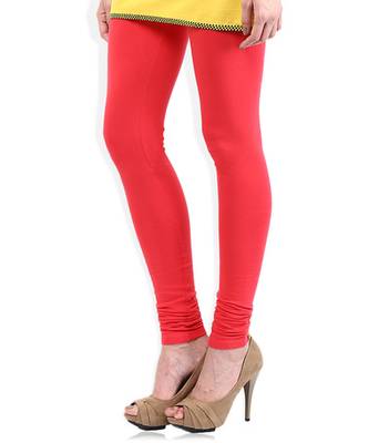 Pink cotton lycra stitched leggings 3