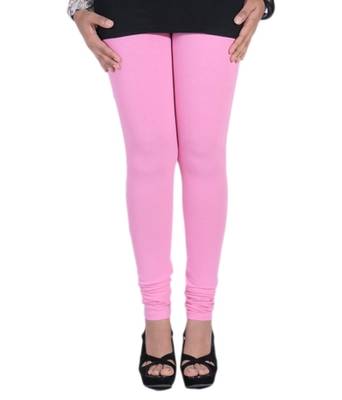 Pink cotton lycra stitched leggings 1