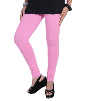 Pink cotton lycra stitched leggings 2