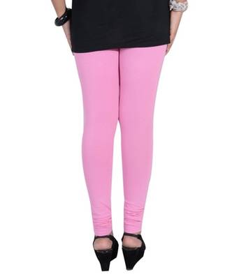 Pink cotton lycra stitched leggings 4