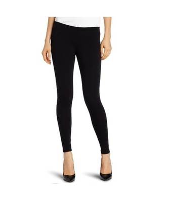 Black cotton lycra stitched leggings 1