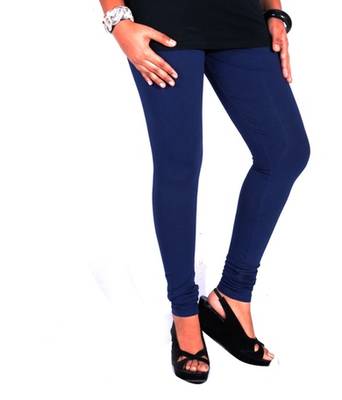 Blue cotton lycra stitched leggings 3