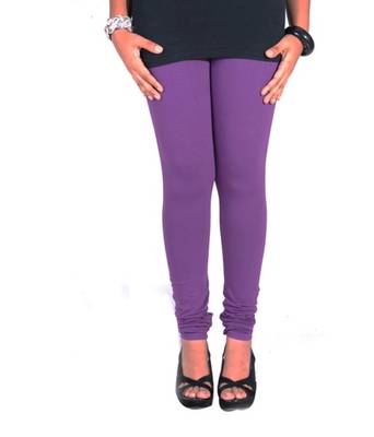 Blue cotton lycra stitched leggings 1