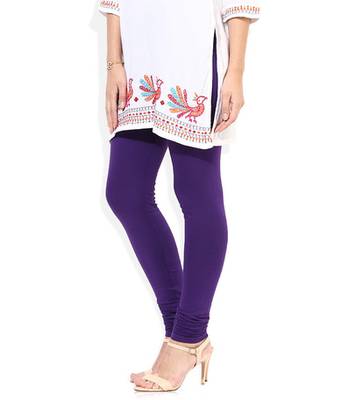 Purple cotton lycra stitched leggings 3