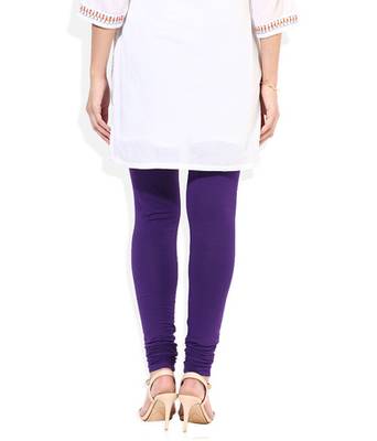 Purple cotton lycra stitched leggings 4