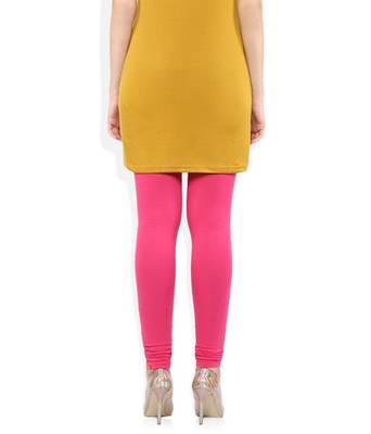 Pink cotton lycra stitched leggings 4