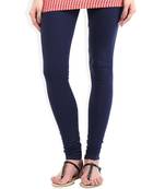 Navy Blue cotton lycra stitched leggings