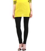 Black cotton lycra stitched leggings