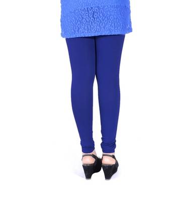 Blue cotton lycra stitched leggings 4