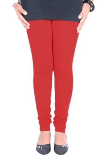 Red cotton lycra stitched leggings