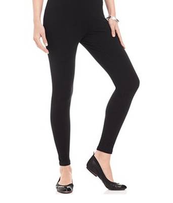 Black cotton lycra stitched leggings 3