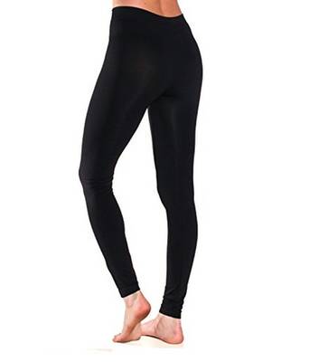 Black cotton lycra stitched leggings 4