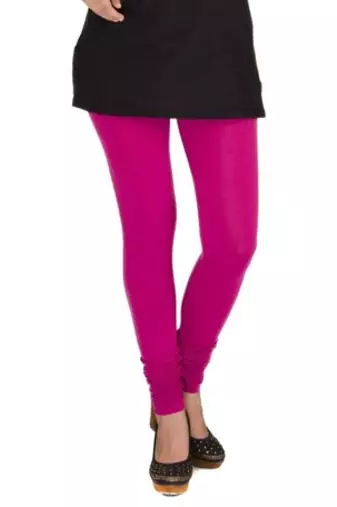 Pink cotton lycra stitched leggings