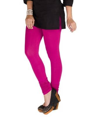 Pink cotton lycra stitched leggings 3