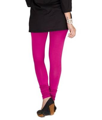 Pink cotton lycra stitched leggings 4
