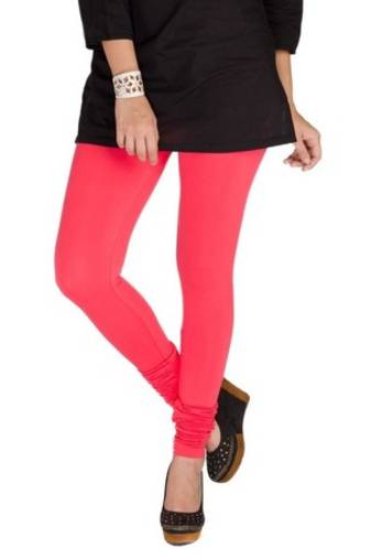 Pink cotton lycra stitched leggings