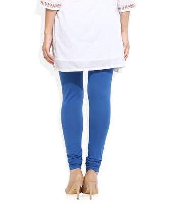 Blue cotton lycra stitched leggings 4