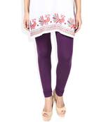 Purple cotton lycra stitched leggings