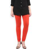 Red cotton lycra stitched leggings