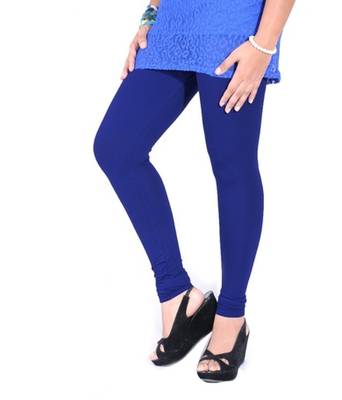 Blue cotton lycra stitched leggings 2